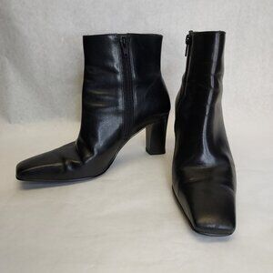 Preview International Leather Pixi Ankle Boots Women's 8 Black Heeled Side Zip